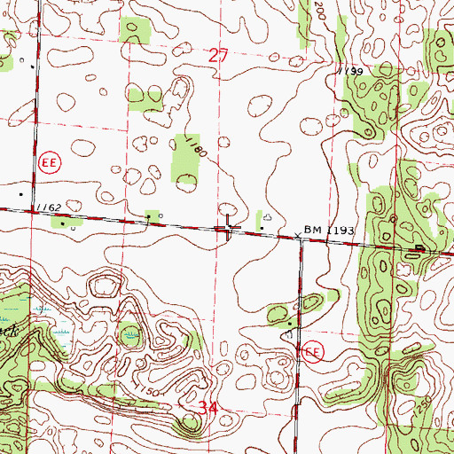 Topographic Map of Sunnyside School (historical), WI