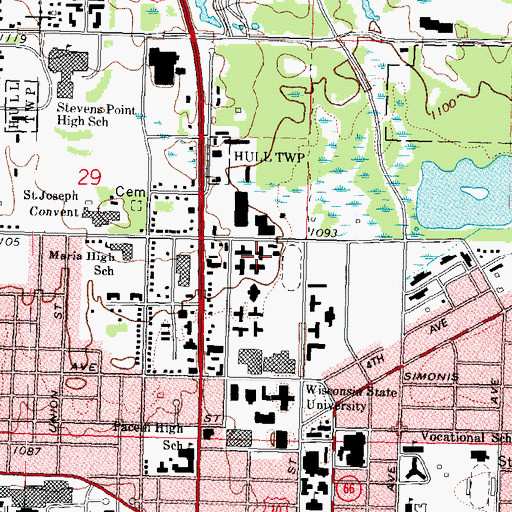 Topographic Map of Thomson Hall, WI