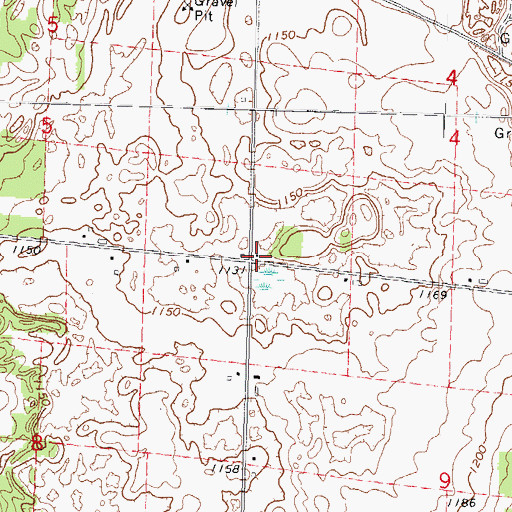 Topographic Map of Town Hall School (historical), WI