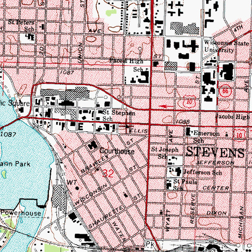 Topographic Map of Trinity Lutheran Church, WI