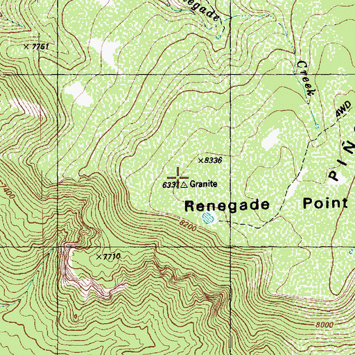 Topographic Map of Renegade Point, CO