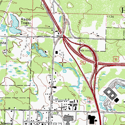 Topographic Map of Zenoff Park, WI