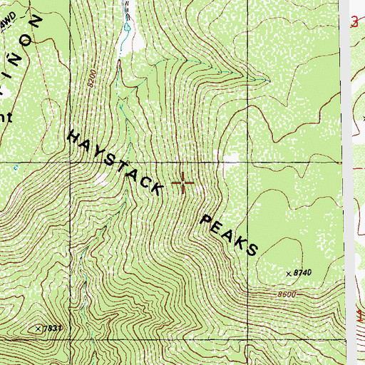 Topographic Map of Haystack Peaks, CO