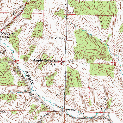 Topographic Map of Apple Grove Lutheran Cemetery, WI