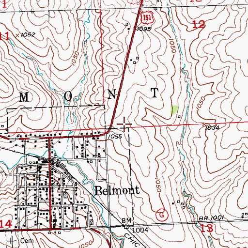 Topographic Map of Belmont Middle and High School, WI