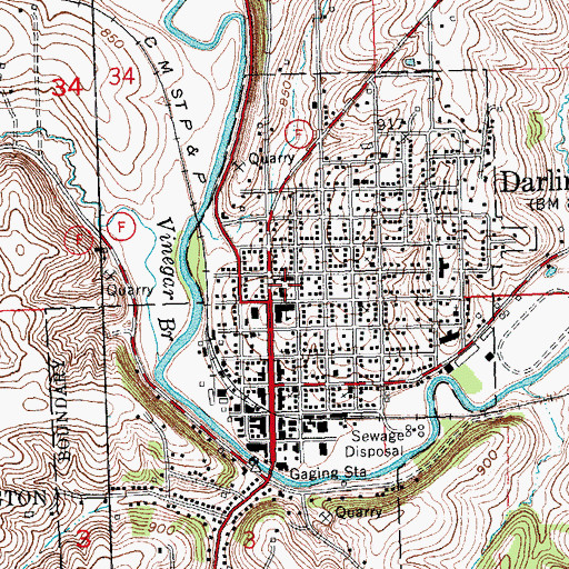 Topographic Map of Holy Rosary Church and School, WI