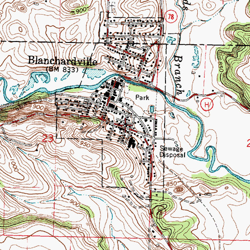 Topographic Map of Immaculate Conception Catholic Church, WI