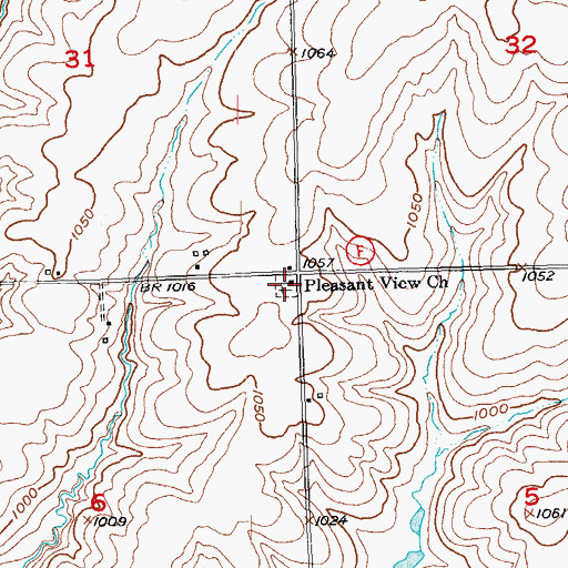 Topographic Map of Pleasant View Cemetery, WI