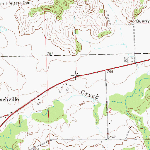 Topographic Map of Frenchville School (historical), WI