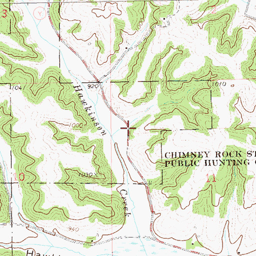 Topographic Map of Hawkenson School (historical), WI