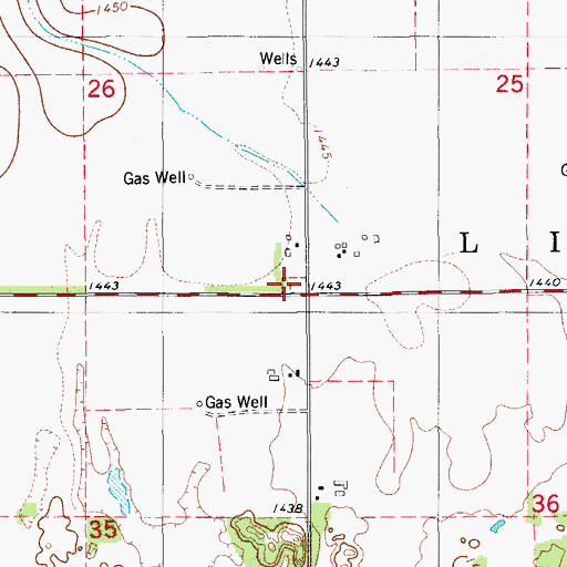 Topographic Map of Baptist Indian Cemetery, OK