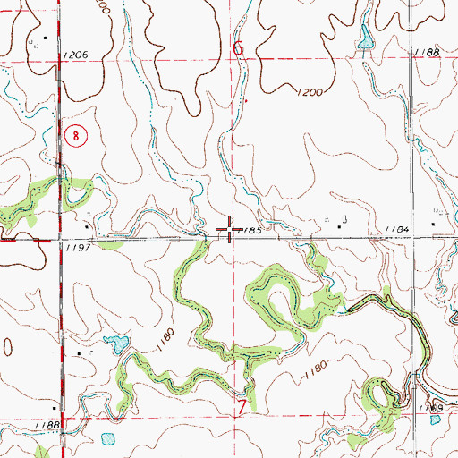 Topographic Map of Brickman Cemetery, OK