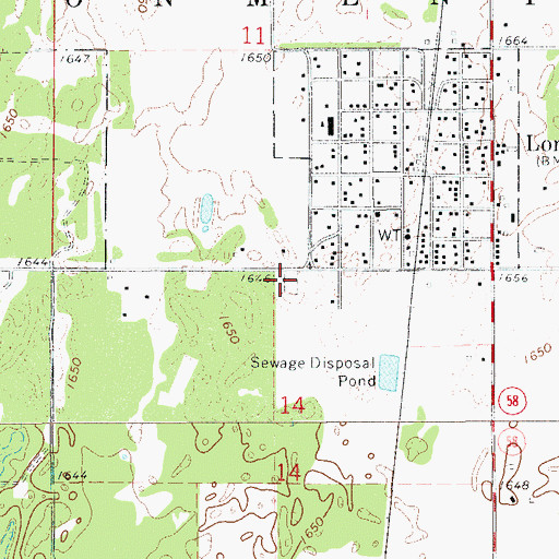 Topographic Map of Longdale Cemetery, OK