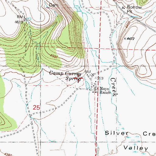 Topographic Map of Camp Currey Spring, OR