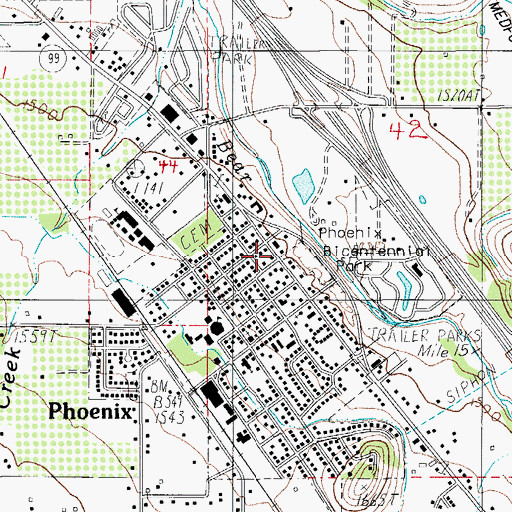 Topographic Map of Camp Stuart (historical), OR