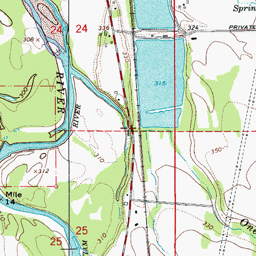 Topographic Map of Claypool Bridge, OR