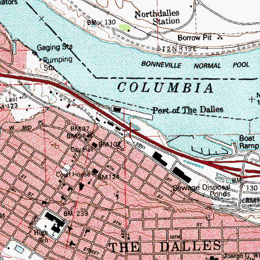 Topographic Map of Fort Lee (historical), OR