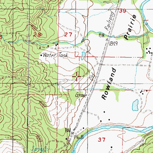 Topographic Map of Fort Rowland (historical), OR
