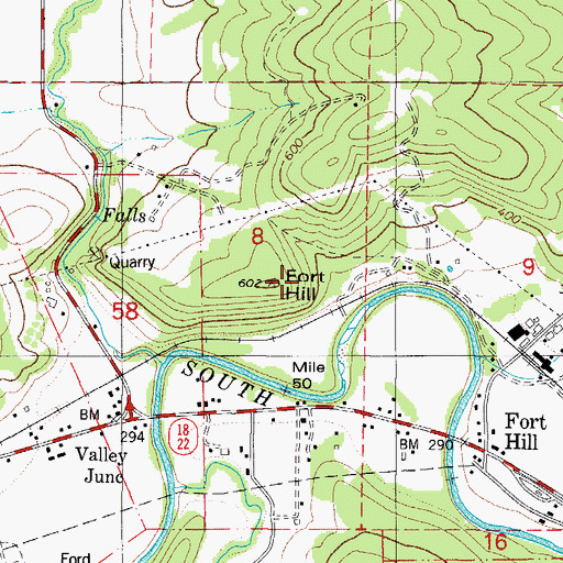 Topographic Map of Fort Yamhill (historical), OR