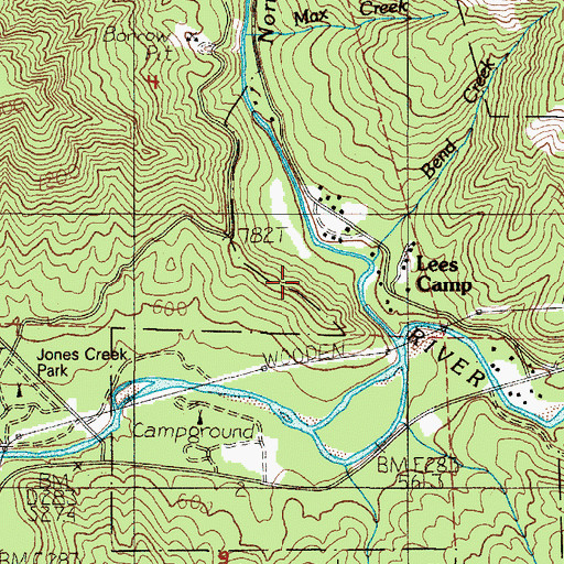 Topographic Map of Glenora (historical), OR