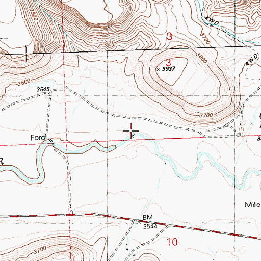 Topographic Map of Gone Creek (historical), OR