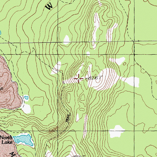 Topographic Map of Harlow Crater, OR