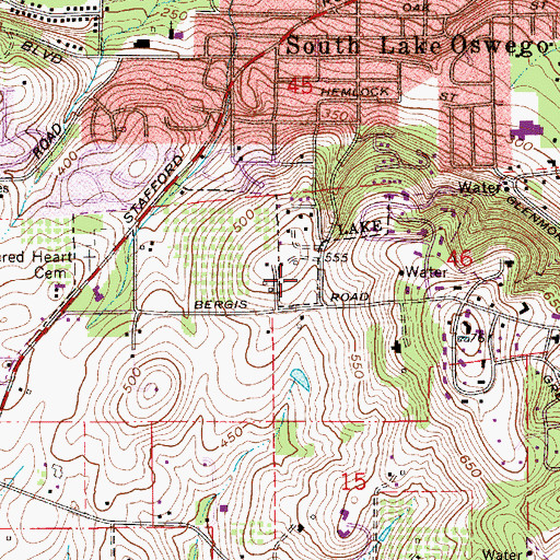 Topographic Map of Johns Landing, OR