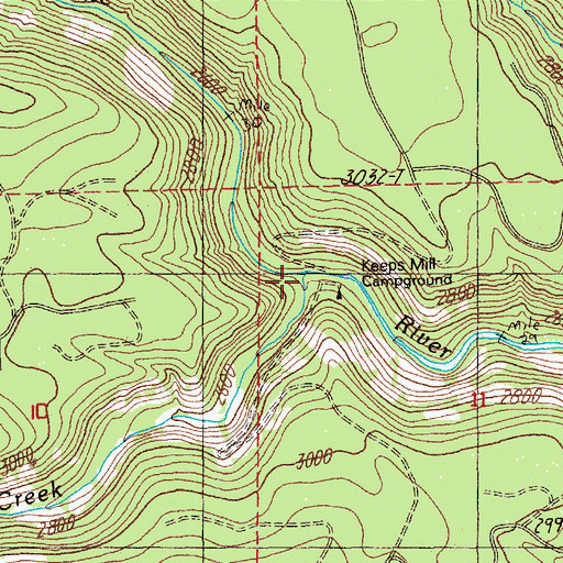 Topographic Map of Keeps Mill (historical), OR