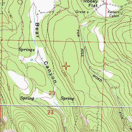 Topographic Map of Fox Hill, OR