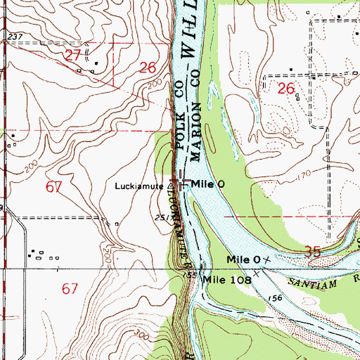 Topographic Map of Little Santiam River (historical), OR
