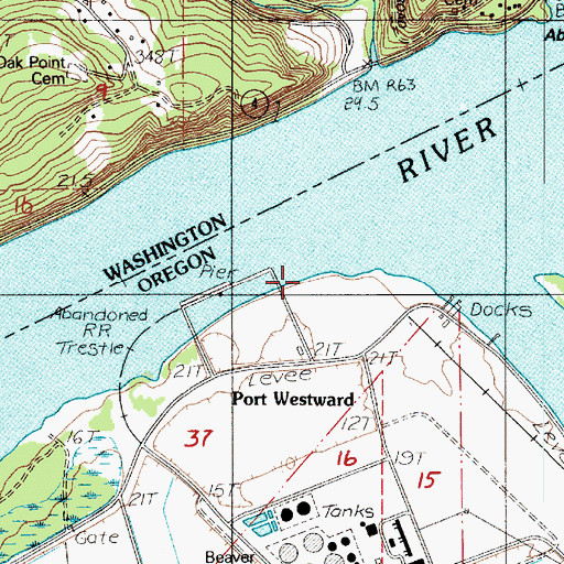 Topographic Map of Oak Point (historical), OR
