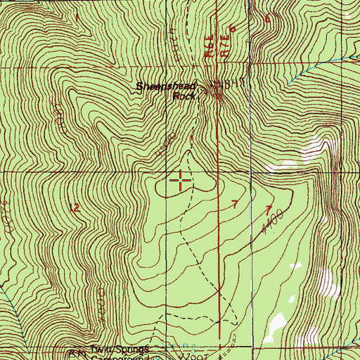 Topographic Map of Plaza Guard Station (historical), OR
