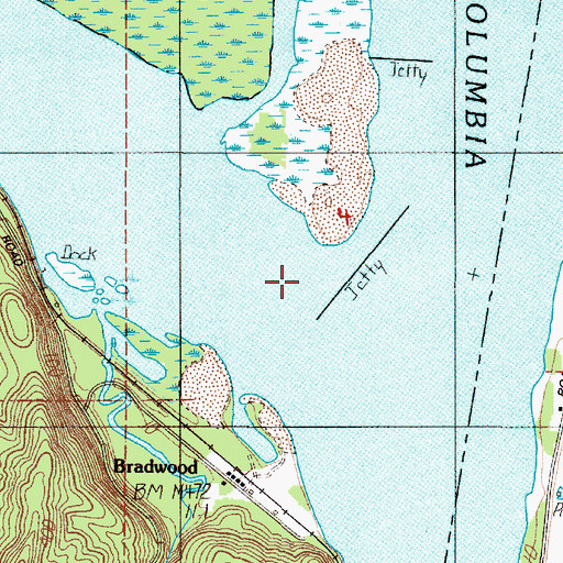 Topographic Map of Puget Bar (historical), OR
