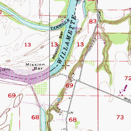 Topographic Map of Rays Landing (historical), OR