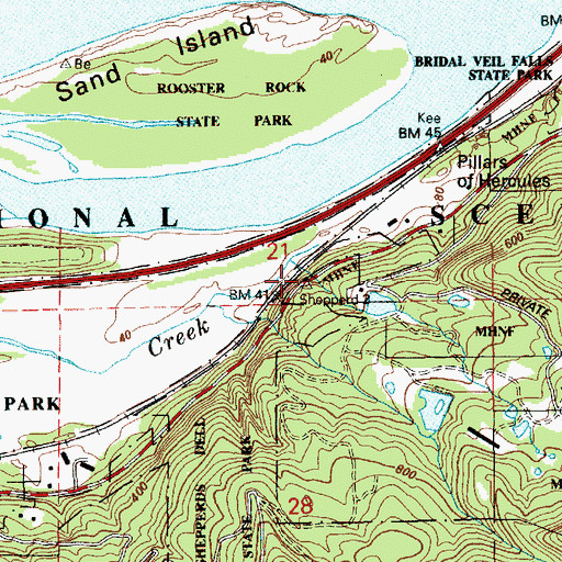 Topographic Map of Shepperds Dell, OR