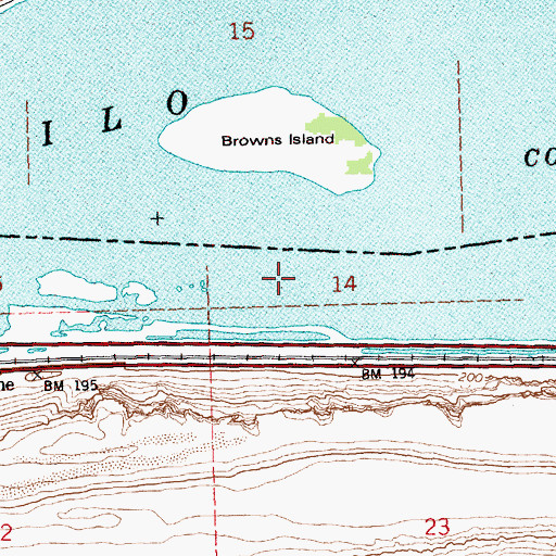 Topographic Map of Tenmile Rapids (historical), OR