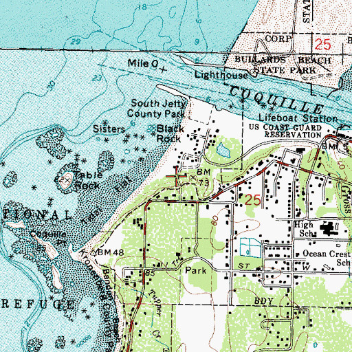 Topographic Map of Tupper Rock (historical), OR