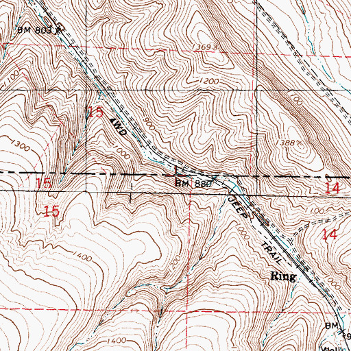 Topographic Map of Vansycle Canyon, OR