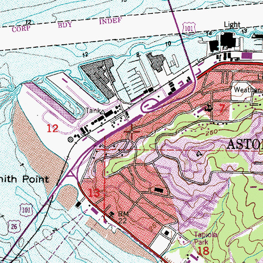Topographic Map of Uniontown, OR