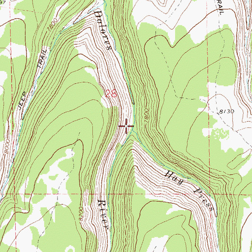 Topographic Map of Hay Press Creek, CO