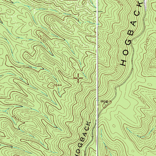 Topographic Map of Jefferson National Forest, VA