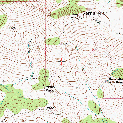 Topographic Map of Targhee National Forest, ID