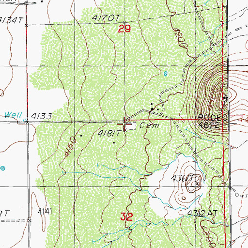 Topographic Map of Rodeo Cemetery, NM