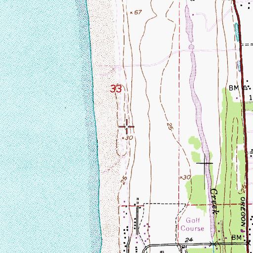 Topographic Map of Del Rey Beach State Park, OR