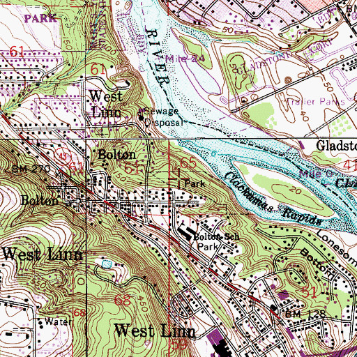 Topographic Map of Mary S Young Park, OR