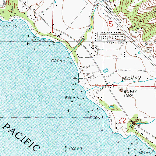 Topographic Map of McVay Rock State Park, OR