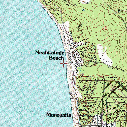 Topographic Map of Neakahnie-Manzanita State Park, OR