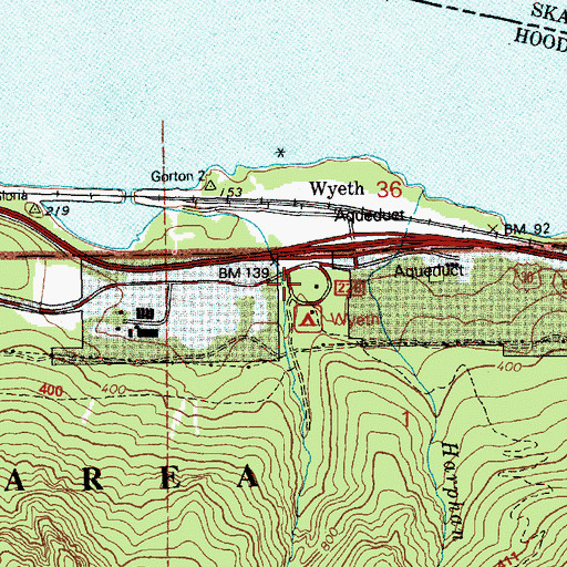 Topographic Map of Wyeth State Park, OR