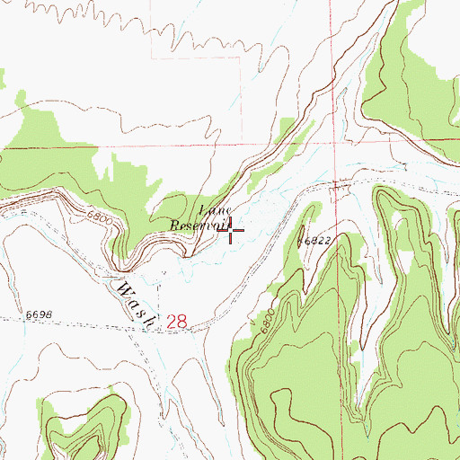 Topographic Map of Lane Reservoir, CO