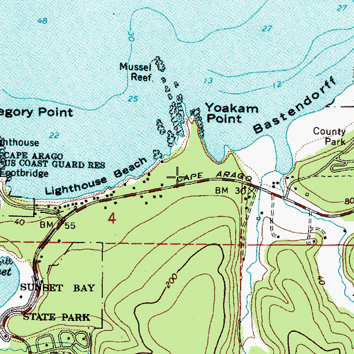 Topographic Map of Yoakam Point State Park, OR